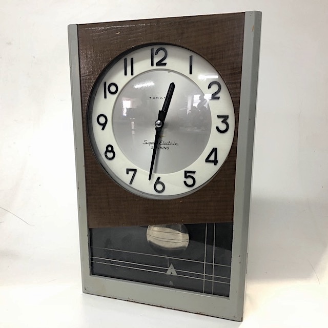 CLOCK, Pendulum - Grey & Timber, Japanese Super Electric